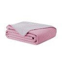Roosa/helehall tepitud mikrokiust voodikate 240x260 cm Softa - Restilo