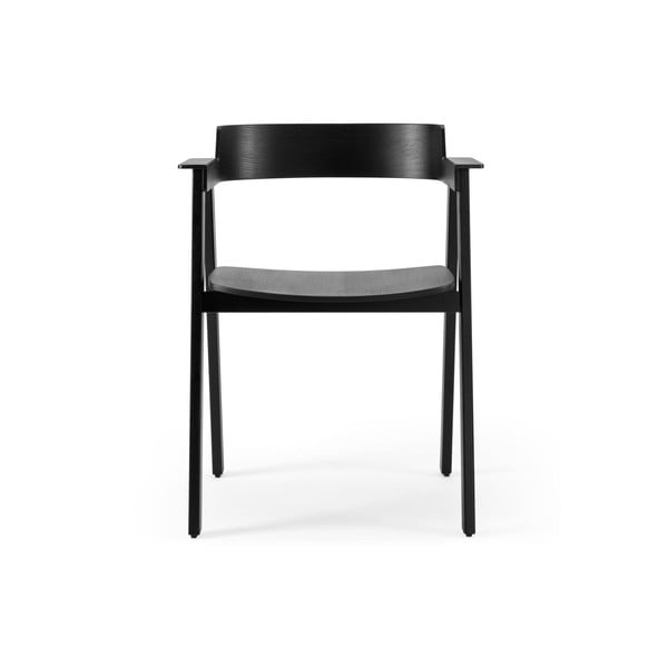 Must söögitool tammepuidust käetugedega Flip – Gazzda-image-2