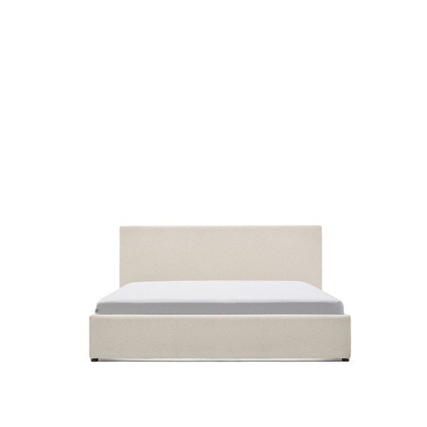 Beež polsterdatud kaheinimesevoodi koos panipaiga ja voodipõhjaga 160x200 cm Nahiri - Kave Home-image-4