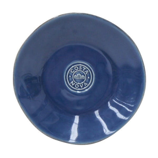 Modrý kameninový talíř na pečivo Costa Nova, ⌀ 16 cm