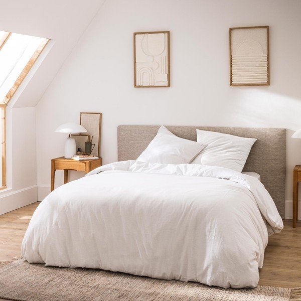 Valge 3-osaline puuvillane voodipesu kaheinimesevoodile/eriti suurele voodile 240x220 cm Meline - douceur d'intérieur