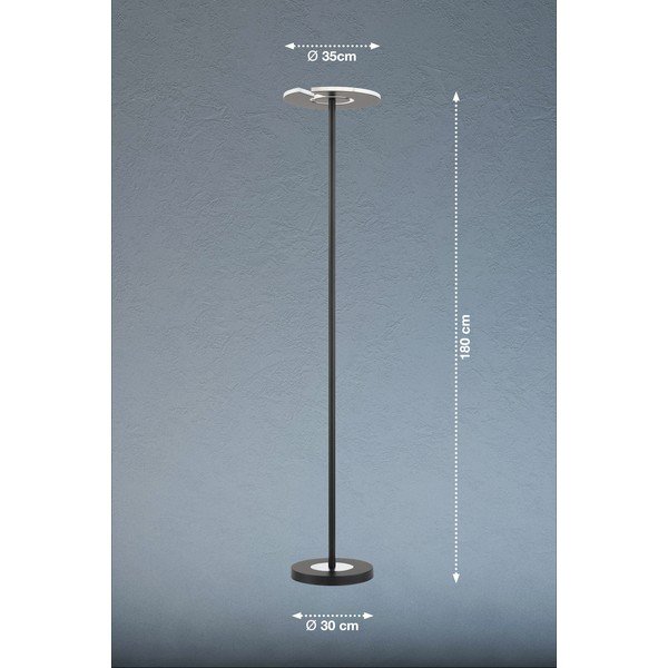 Must dimmerdatav LED-põrandavalgusti klaasist varjuga (kõrgus 180 cm) Dent - Fischer & Honsel-image-2