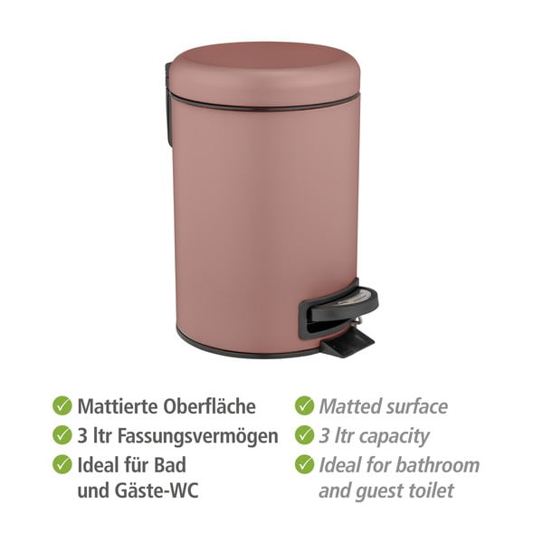 Terasest pedaaliga prügikast 3 l Leman - Wenko-image-4