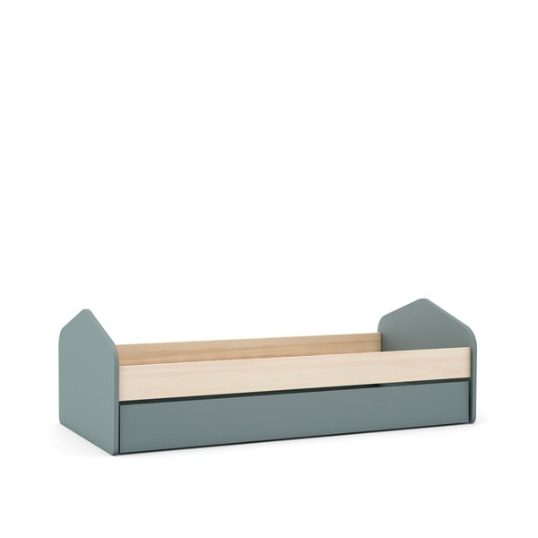 Hallikasroheline männispoonist lastevoodi koos väljatõmmatava voodi, voodipõhja ja panipaigaga 90x200 cm Estefania – Marckeric-image-3