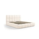 Kreem polsterdatud kaheinimesevoodi koos voodipõhja ja panipaigaga 160x200 cm Bellis – Micadoni Home