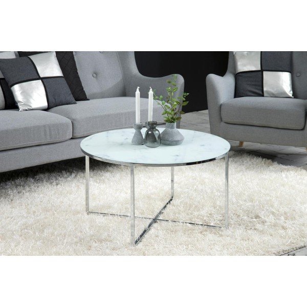 Valge ümmargune kohvilaud ø 80 cm Alisma - Actona-image-1
