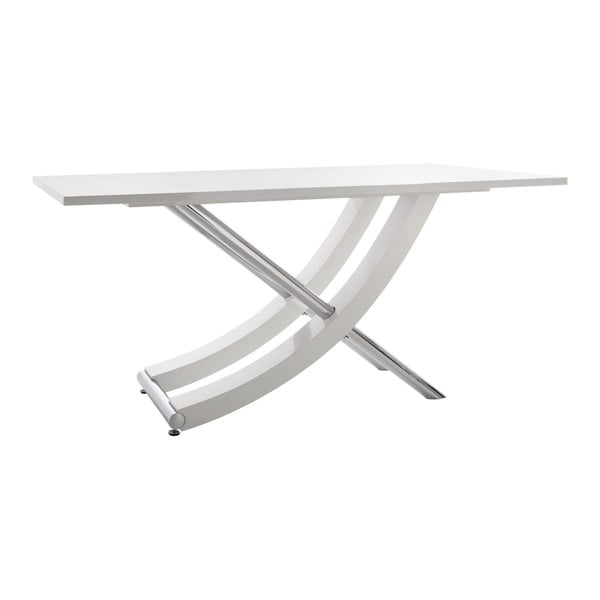Lesklý bílý jídelní stůl Støraa Carl, 90 x 160 cm