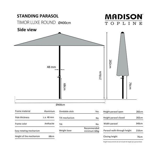 Roheline päikesevarju ø 400 cm Timor - Madison-image-1