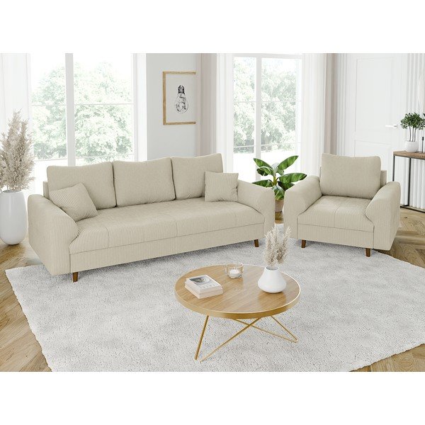 Beež velvetist diivan 210 cm Ariella – Ropez-image-4