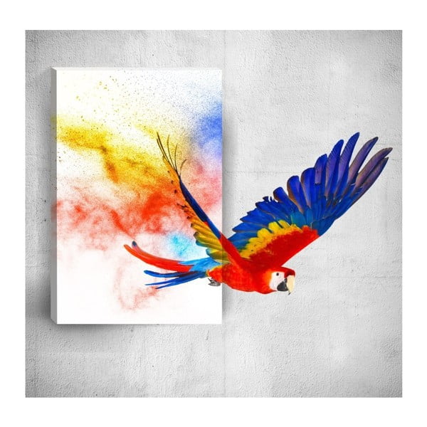 Nástěnný 3D obraz Mosticx Colourful Parrot, 40 x 60 cm