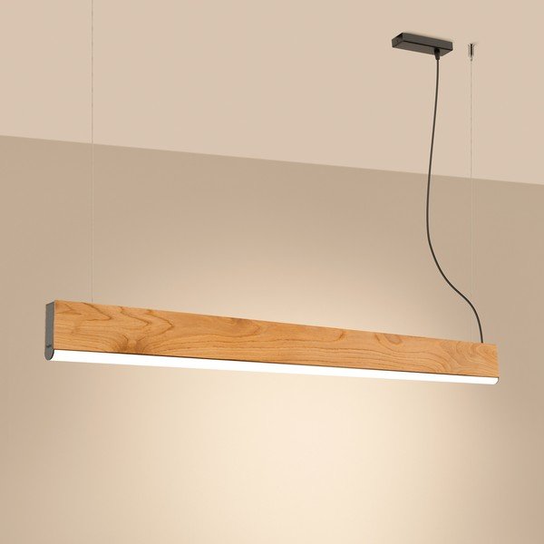 Naturaalsest värvist täispuidust LED-rippvalgusti LYKKE - Thoro-image-1