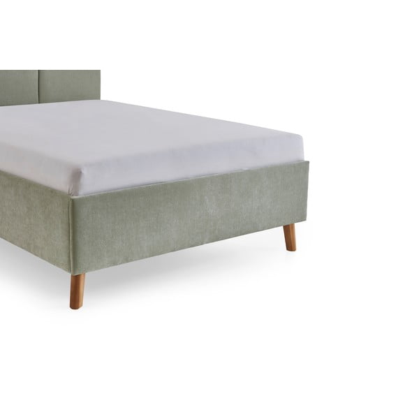 Heleroheline polsterdatud kaheinimesevoodi liistudest raamiga 140x200 cm Piano - Meise Möbel-image-3