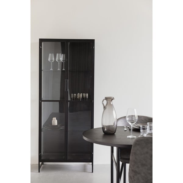 Must metallist vitriinkapp 70x170x35 cm Rob - White Label-image-1