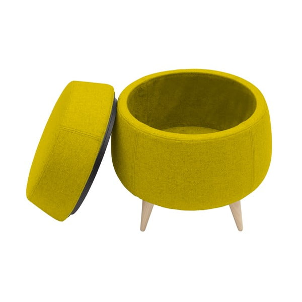 Kollane pouf koos hoiuruumiga Pod - Softline