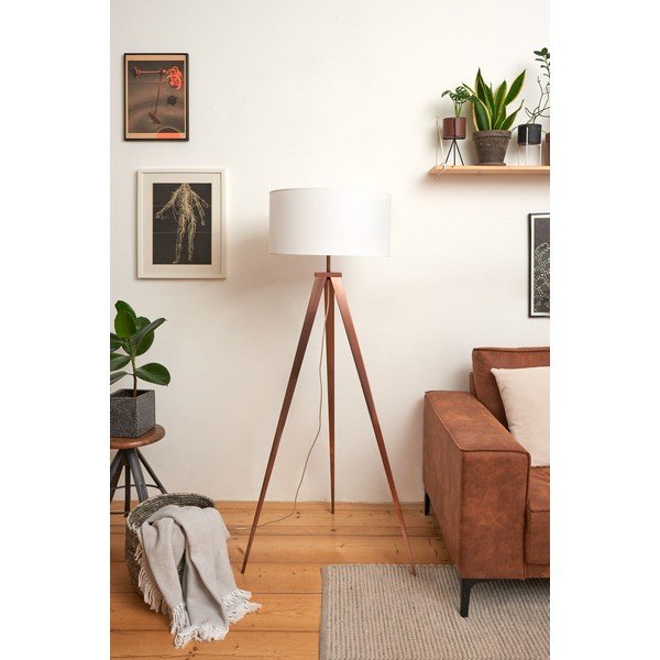 Vasevärvi metallist jalgadega põrandalamp koos valge varjuga Kiki - Bonami Essentials-image-4