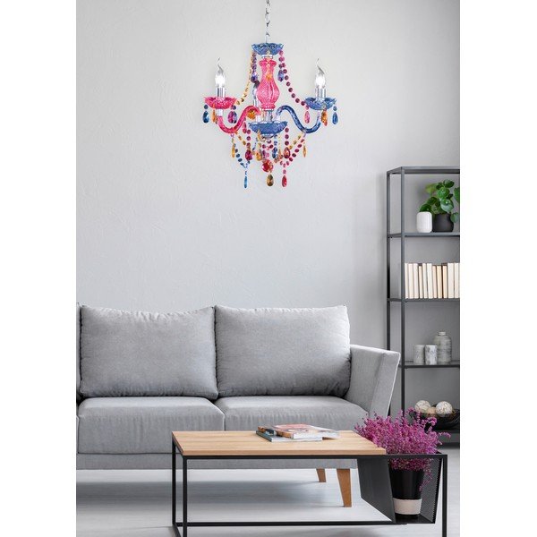 Metallist rippvalgusti akrüülklaasist varjuga ø 46 cm Lüster - Reality-image-1