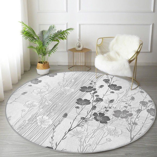 Hall pestav ümmargune vaip, sobitub robottolmuimejaga ø 80 cm Comfort - Mila Home-image-1