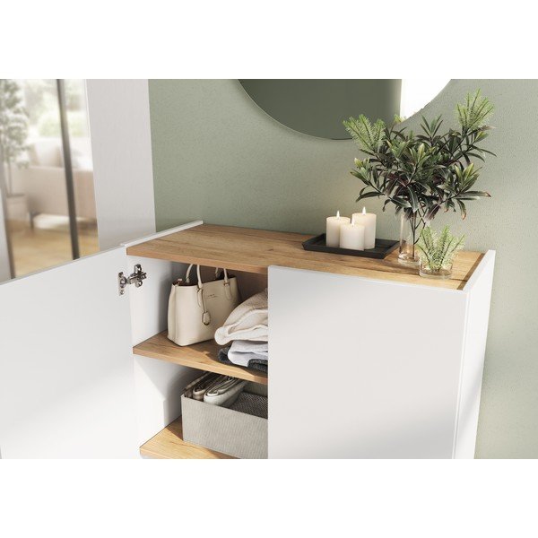 Valge tammespoonist koridorikomplekt 74x200x33 cm Alviano - Germania-image-4