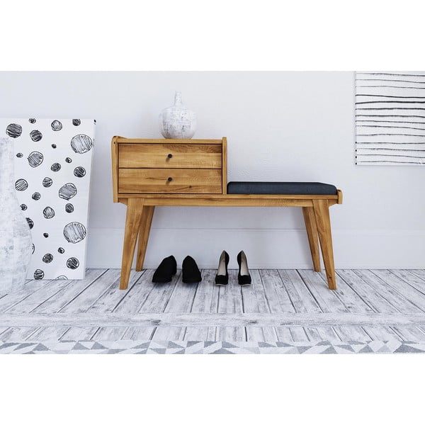 Tammepuust sahtlitega pink sinise istmega Retro - The Beds-image-2