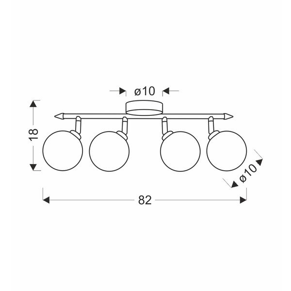 Pronks laevalgusti klaasist lambivarjuga ø 10 cm Rodia - Candellux Lighting-image-3