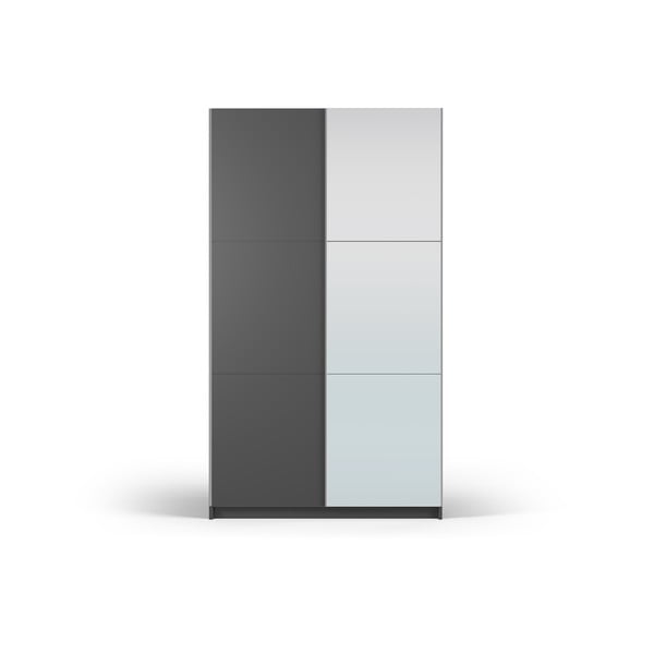 Tumehall peegli- ja lükandustega riidekapp 122x215 cm Lisburn - Cosmopolitan Design