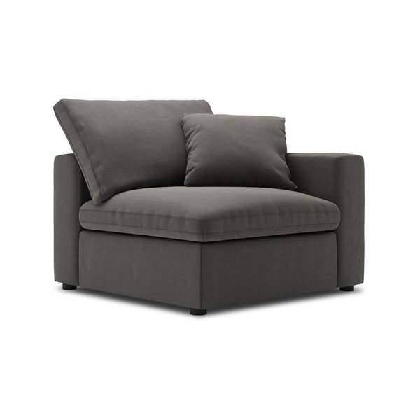 Tmavě hnědá rohová část manšestrové modulární pohovky Windsor & Co Sofas Galaxy, pravý roh-image-2