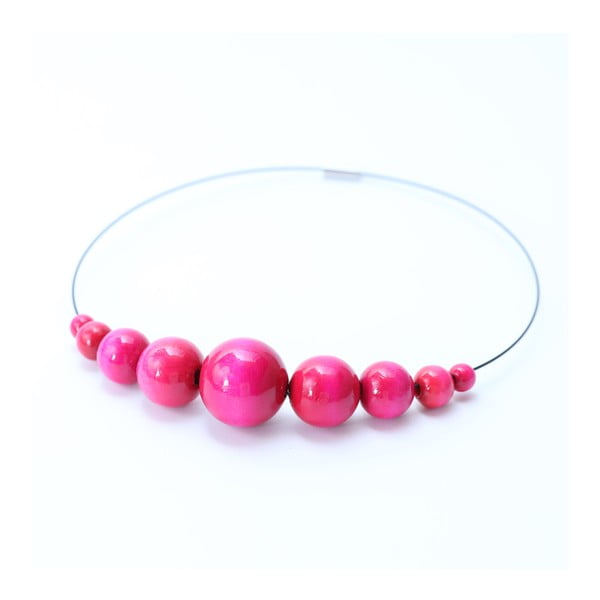 Růžový dřevěný náhrdelník Ko-ra-le Retro