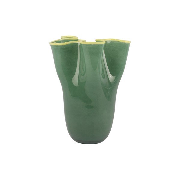 Roheline käsitsi valmistatud klaasist vaas (kõrgus 31,5 cm) Ruffles - PT LIVING