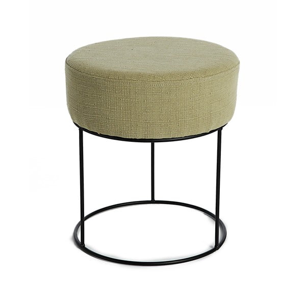 Olivově zelená stolička s kovovou konstrukcí Simla Round, ⌀ 35 cm