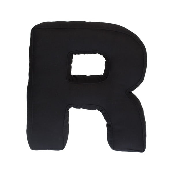 Látkový polštář R, černý