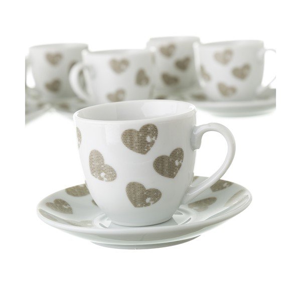 Sada 6 šálků s podšálky na kovovém stojanu Unimasa Love-image-4