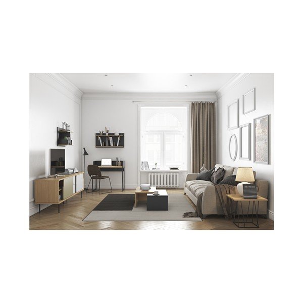 Musta värvi seinariiuli süsteem, laius 90 cm Bern - TemaHome-image-1