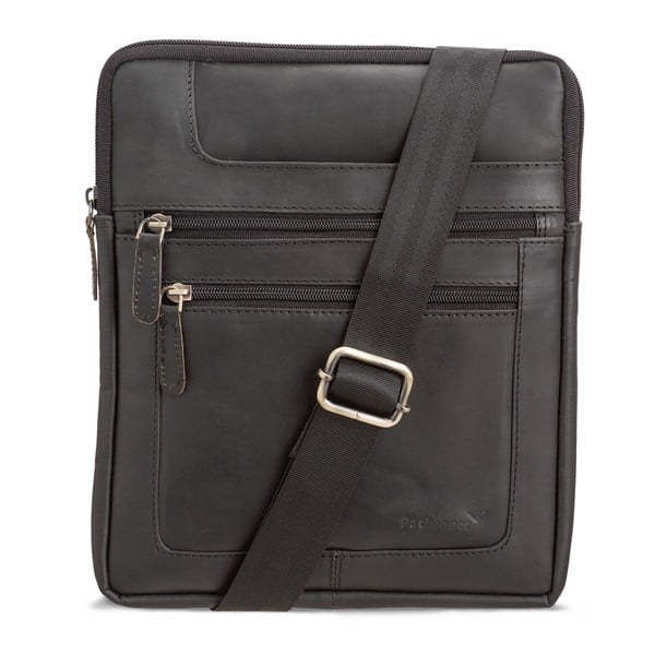 Černá kožená taška přes rameno pro iPad Packenger