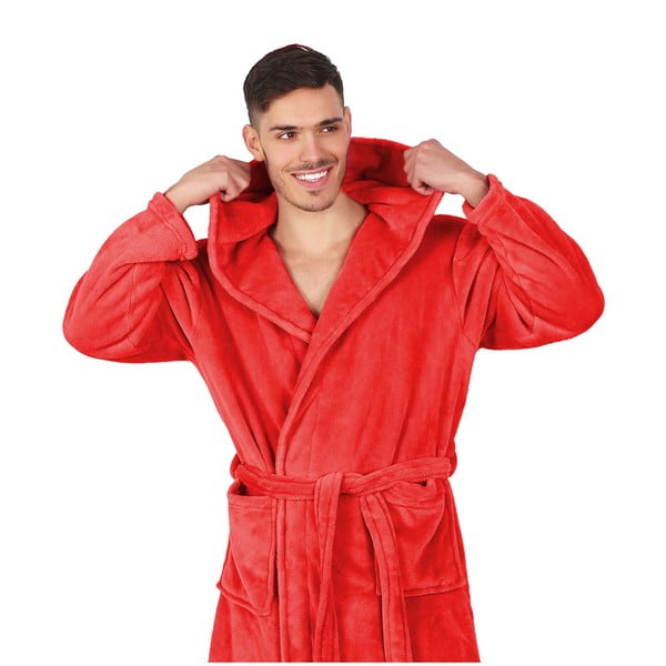 Punane unisex mikrokiust hommikumantel, suurus M Robby - DecoKing-image-3