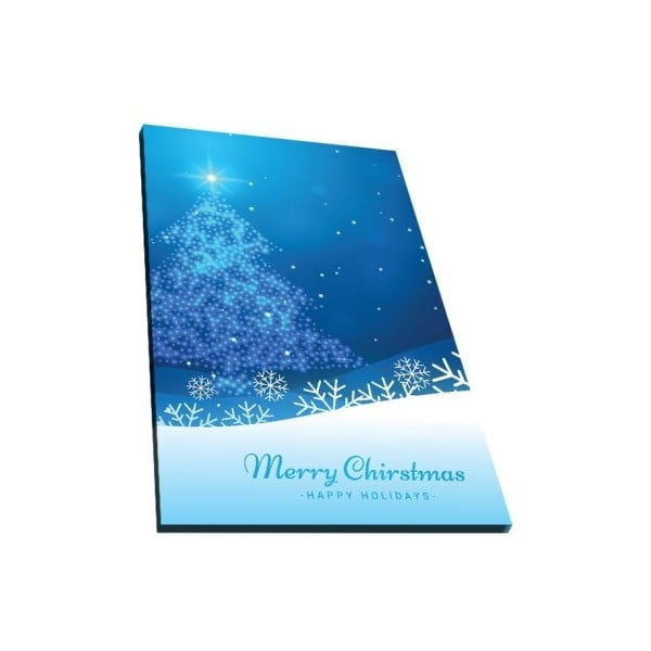 Modrý podsvícený vánoční obraz Merry Christmas
