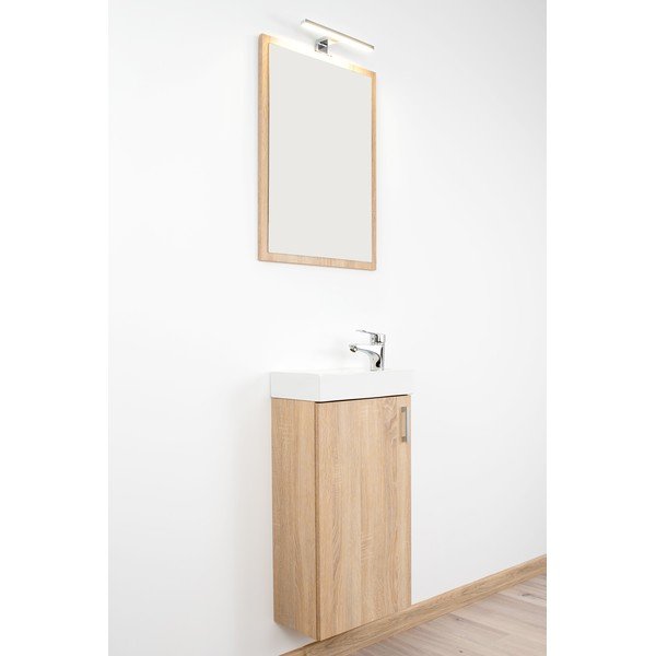 Puiduvärvi tammespooniga seinale valamuga segistita üksus  40x79 cm Oia – STOLKAR-image-4