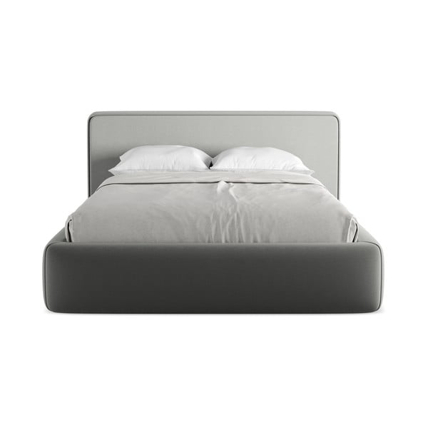 Hall polsterdatud kaheinimesevoodi koos voodipõhja ja panipaigaga 140x200cm Kiana - Makamii-image-4