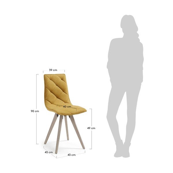 Sada 4 hořčicově žlutých jídelních židlí La Forma Tuk-image-3