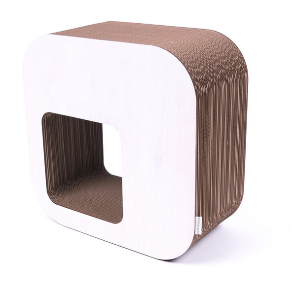 Bílý kartonový sedák Kartoons Roundshelf, 45 x 45 cm