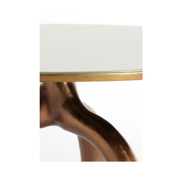 Pronksivärvi-beež ümmargune klaasist diivanilaud ø 76 cm Mello - Light & Living-image-4