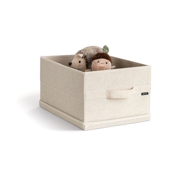 Beež tekstiilist hoiukast koos kaanega 31x41x22 cm Soft Storage Medium - Bigso-image-4
