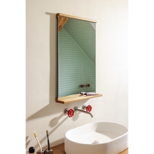 Seinapeegel riiuliga, puitraamiga 50x75 cm Lun - noo.ma-image-3