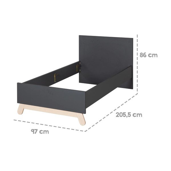 Must lastevoodi 90x200 cm Jara - Roba-image-3