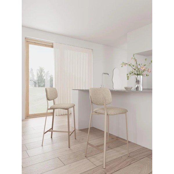 Beežid polsterdatud baaritoolid komplektis 2 (istme kõrgus 68,5 cm) Alison - Actona-image-1