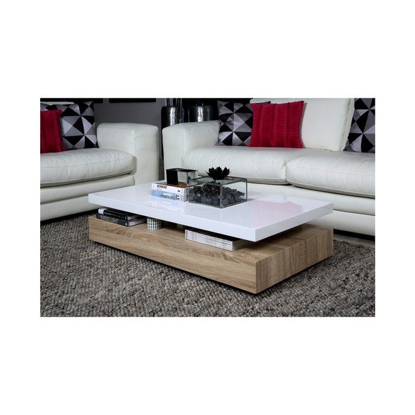 Valge kohvilaud 117x58 cm Malakit - Actona-image-3