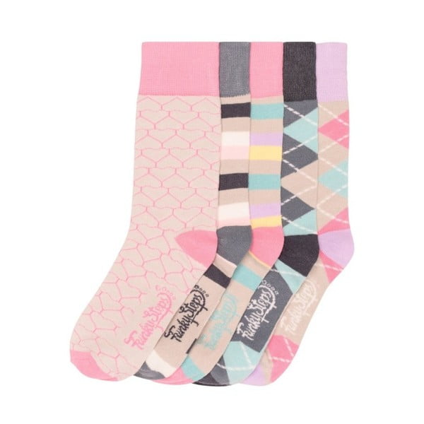Sada 5 párů barevných ponožek Funky Steps Lori, velikost 35 – 39