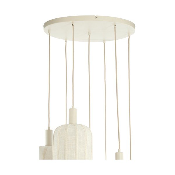 Kreemikas ripplamp tekstiilist varjuga ø 50 cm Tufia - Light & Living-image-3