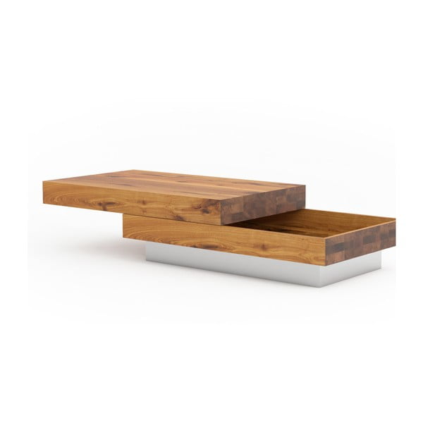 Konferenční stolek z dubového dřeva s úložným prostorem Javorina Blok