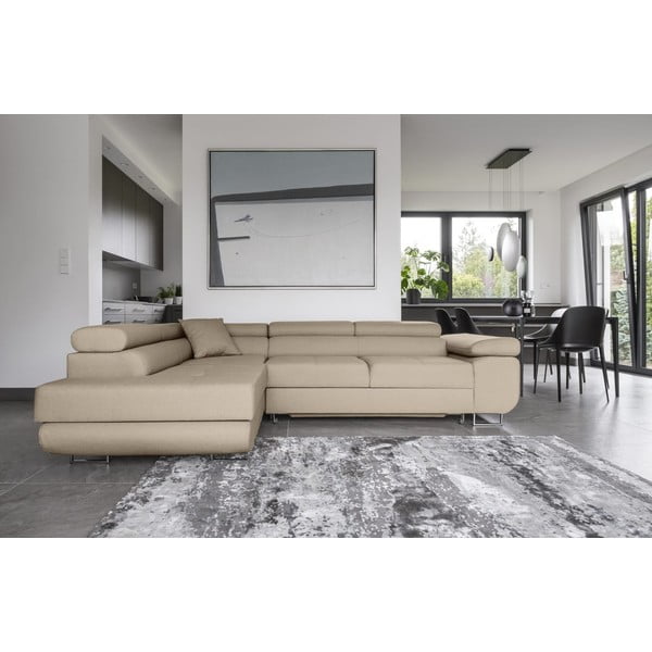 Beež nurgadiivan, muudetav / koos panipaigaga, vasak nurk Anton – ELTAP-image-1