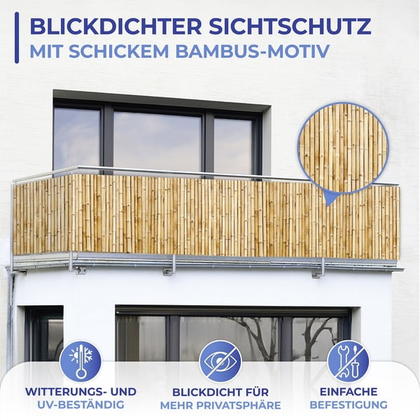 Helepruun plastikust rõdupiirde kate 500x85 cm - Maximex-image-4